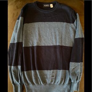 Boys light blue and dark blue striped sweater